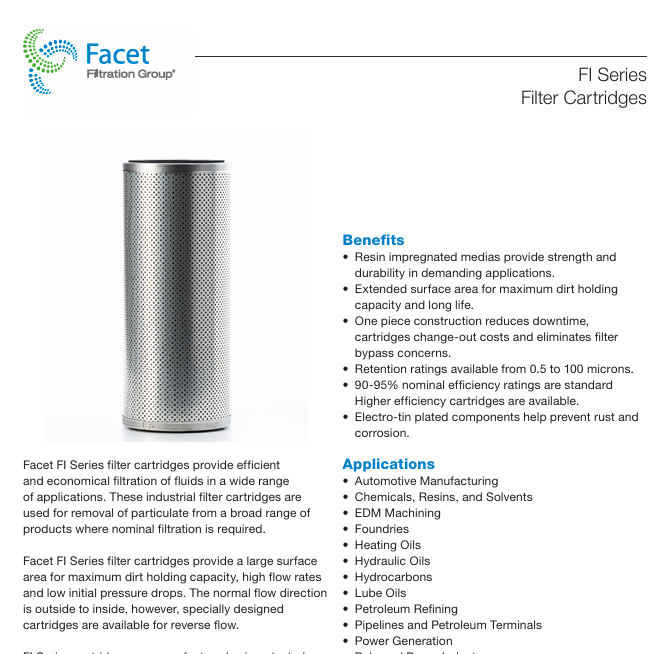 FI Series Filter Cartridges,FI-209